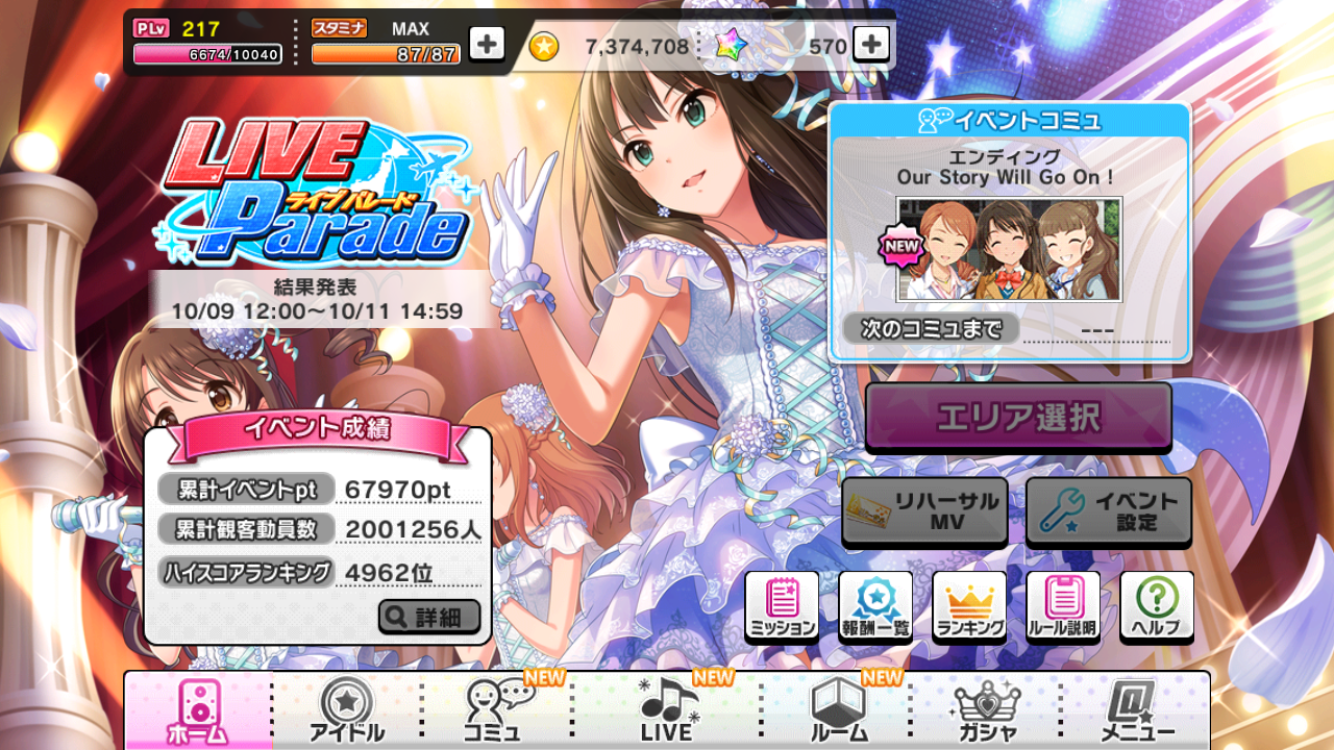 デレステ イベント Live Parade 結果発表 たい焼きのアニメブログ